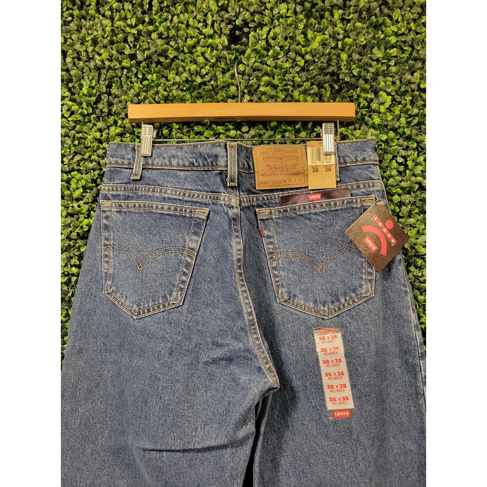 vtg LEVIS 550 RED TAB jeans 36 x 36 // dark wash denim distressed deadstock nwt